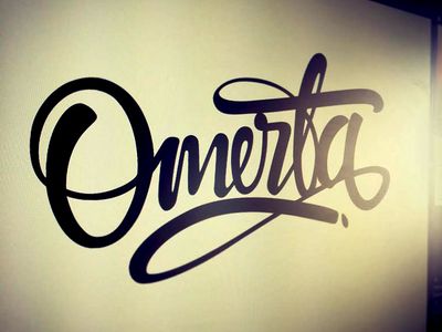 Omerta // Hilariously fitting voor cycling as well. Omerta Tattoo Design Fonts, Omerta Tattoo Design, Omerta Code, Bull Skull Tattoos, Tattoo Lettering Design, Omerta Tattoo, Spiritual Tattoos, Tattoo Font, Graffiti Font