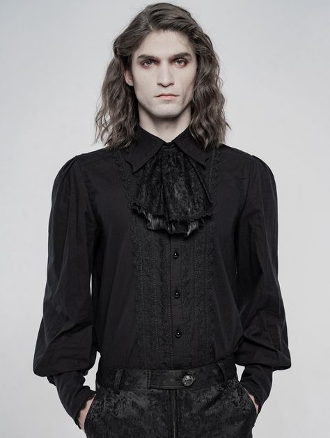 Victorian Mens Fashion Aesthetic, Gothic Outfits Men, Goth Outfits Men, Gothic Fashion Men, Mens Fashion Aesthetic, Frilly Shirt, Victorian Shirt, Victorian Men, Vampire Clothes