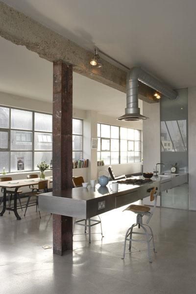 Kitchen Loft, Loft Kitchen, Industrial Style Kitchen, Loft Industrial, Kitchen And Dining Room, 아파트 인테리어, Loft Living, Style Loft, Loft Design