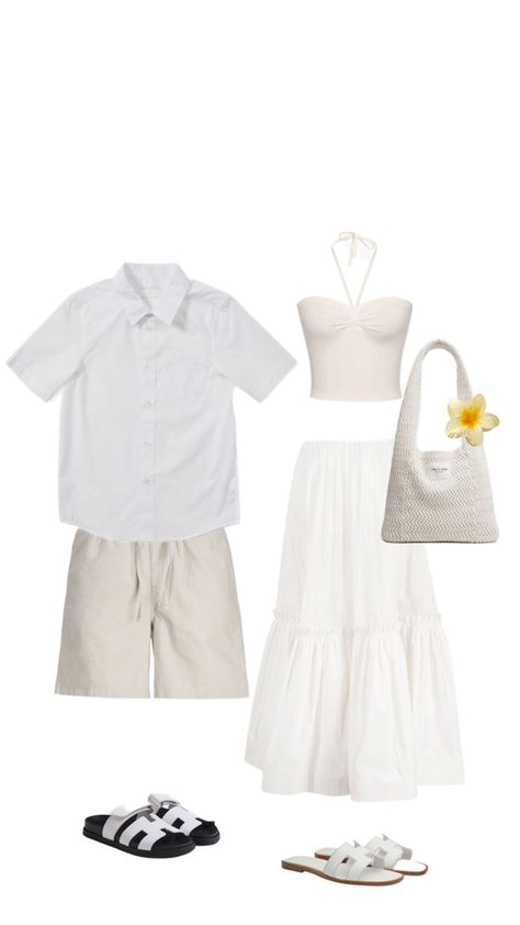 Couple Outfit Ideas Summer, Matching Fits Couples Summer, Matching Beach Outfits Couples, Couple Beach Outfits, Couples Summer Outfits, Summer Couple Outfits, Cute Matching Outfits For Couples, Matching Outfits For Couples Casual, Matching Fits Couples