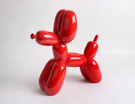 Une déclinaison très inspirée et "non officielle" du Balloon Dog de Koons, certainement la mieux réussie / En polyrésine, env. 50cm / #deco #koons #chien #ballon Jeff Koons Dog, Balloon Dog Sculpture, Jeff Koons, Dog Sculpture, Red Balloon, Balloon Dog, Import Export, Post It Notes, International Trade