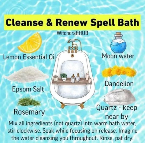 Spell Bath, Herbal Bath Recipes, Bath Salts Diy Recipes, Spiritual Cleansing Bath, Bath Benefits, Candle Magic Spells, Bath Salts Diy, Spiritual Bath, Bath Recipes