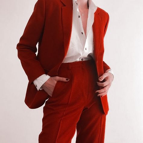 red aesthetic | soft red aesthetic | cherry aesthetic | light red aesthetic | korean | pastel red aesthetic | credit starellium | please read website linked in bio Woman In Suit, Woman Suit Fashion, Neue Outfits, Red Suit, Prom Outfits, Red Outfit, Fancy Outfits, Suit Fashion, Character Outfits