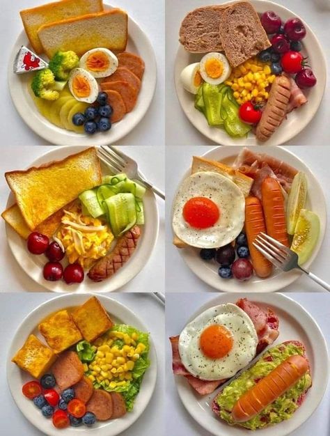 Healthy Eating Meal Plan, Healthy Food Menu, Healthy Breakfast Recipes Easy, Makanan Diet, Healthy Food Dishes, Healthy Food Motivation, Easy Healthy Breakfast, Healthy Meal Prep, Healthy Breakfast Recipes