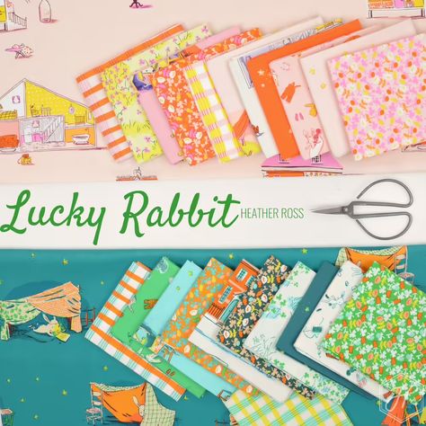 Lucky Rabbit by Heather Ross | Hawthorne Supply Co Heather Ross Fabric, Fabric Shopping, Heather Ross, Lucky Rabbit, Indie Sewing Patterns, Modern Fabric, Creative Life, Fabric Shop, Fabric By The Yard