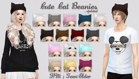 Cat Beanies, Sims 4 Cc Accessories, Los Sims 4 Mods, Cc Hats, The Sims 4 Pc, Sims 4 Anime, Sims 5, Pelo Sims, Cat Beanie