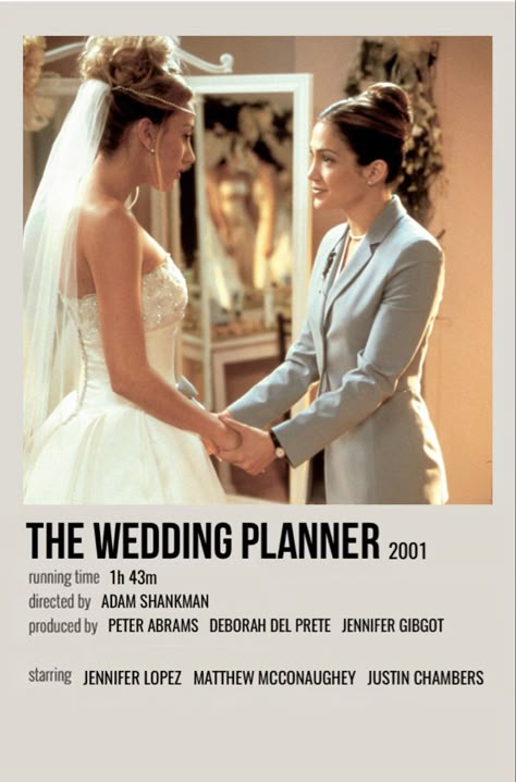 Wedding Movies To Watch, Jlo The Wedding Planner, Comfort Movies List, Wedding Planner Poster, The Wedding Planner Movie, Wedding Planner Aesthetic, The Proposal Movie, Polaroid Movie Poster, Romcom Movies