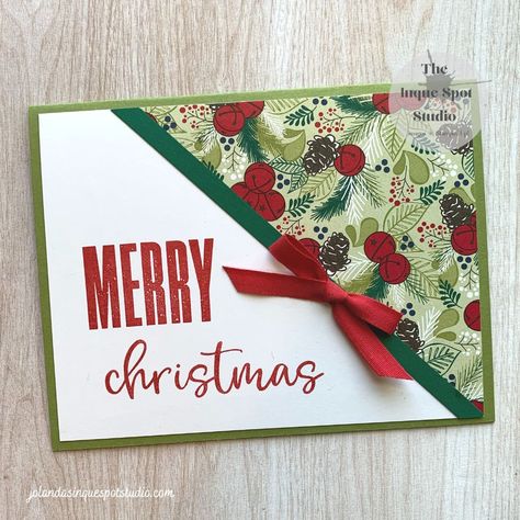 Xmas Card Craft, Xmas Cards Diy, Scrapbook Christmas Cards, Diy Holiday Cards, Stamped Christmas Cards, Simple Christmas Cards, Beautiful Christmas Cards, Homemade Christmas Cards, Under The Mistletoe