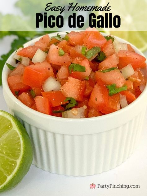 easy pico de gallo recipe, fast, simple fresh authentic Mexican pico de gallo Authentic Mexican, Roma Tomatoes, 5 Ingredient, Taco Tuesday, Vegan Paleo, Tortilla Chips, Paleo Gluten Free, Recipe Ideas, Cilantro