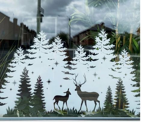 Christmas Window Painting, Christmas Window Display, Christmas Decals, Winter Window, Christmas Window, Window Art, Window Painting, Window Clings, Clear Vinyl