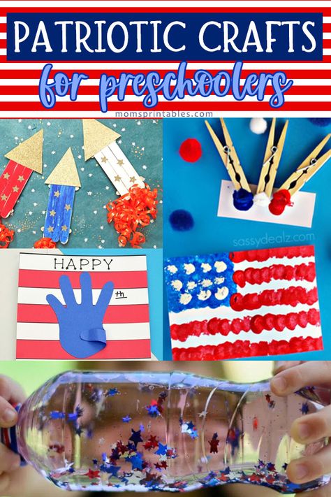 Patriotic crafts for preschoolers | patriotic crafts for kids | Patriotic preschool crafts | patriotic crafts | preschool crafts for the 4th of july Patriot Day Preschool Crafts, Patriots Day Crafts For Preschool, Patriotic Theme Preschool, Patriot Day Craft, Patriotic Crafts For Kids, Patriotic Suncatcher, May Crafts, Eraser Stamp, Crafts For Preschoolers