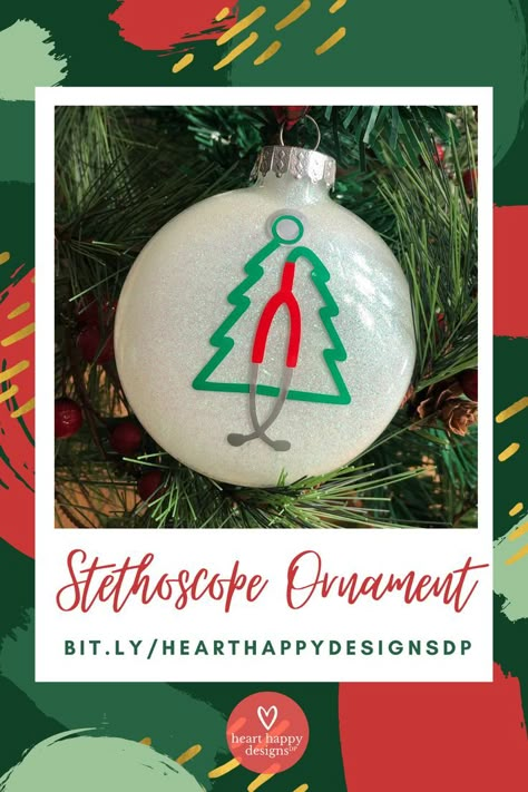 Stethoscope Christmas Tree Ornament | 2022 Medical Ornament | Personalized Nurse Ornament | Doctor Ornament | Essential Worker Ornament Ornaments For Nurses Diy, Nurse Christmas Ornament Diy, Nurse Ornaments Vinyl, Medical Christmas Ornaments, Medical Ornaments Diy, Nurse Christmas Ornament, Ems Ornaments, Nurse Ornaments Diy, Medical Christmas Decorations