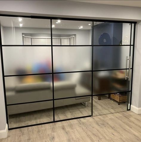 Black Glass Partitions provide stylish solutions for dry jointing in addition the industrial style with applied aluminium transom bars Aluminium Glass Partition, Room Partitions, Glass Partition Wall, Dental Office Design Interiors, Interior Ceiling Design, Military School, Interior Ceiling, Glass Room, Glass Doors Interior