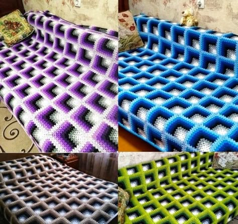 3d Blanket, Kare Motif, Modern Haken, Crochet Blanket Stitch Pattern, Crochet Blanket Tutorial, Bags Patterns, Granny Square Crochet Patterns Free, Crochet Blanket Pattern Easy, Crochet Afghan Patterns Free