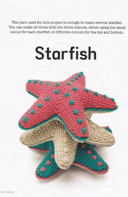 Vanessa Mooncie Crocheted Sea Creatures — Yandex Disk Beach Blanket Crochet, Crochet Ocean Animals, Bookmark Crochet Tutorial, Crochet Starfish, Bookmark Easy, Bookmark Tutorial, Starfish Pillow, Crochet Sea Creatures, Bookmark Crochet