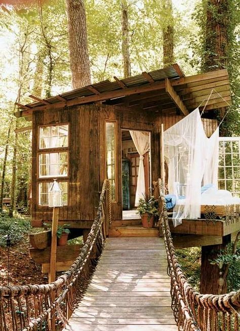 Beautiful Tree Houses, Casa Country, Cabin In The Woods, Garden Cottage, Cabins In The Woods, Little Houses, House In The Woods, In The Woods, My Dream Home