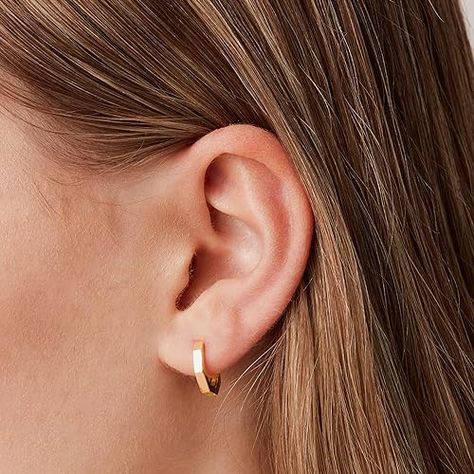 PAVOI 14K Gold Plated 925 Sterling Silver Post Ultra Thick Huggie Earring | Women's Mini Hoop Earrings | Gold Plated Small Hoops Ear Huggies, Eyeball Earrings, Small Earrings Gold, Chunky Gold Hoop Earrings, Huggie Earring, Mini Hoop Earrings, Beaded Anklets, Fashion Jewelry Earrings, Huggie Earrings