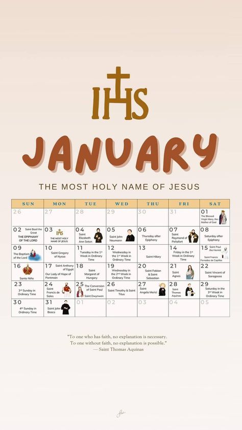 Catholic Calendar, Sunday School Worksheets, Catholic Feast Days, January Quotes, Soap Bible Study, Catholic Homeschool, Catholic Beliefs, Catholic Education, Catholic Bible