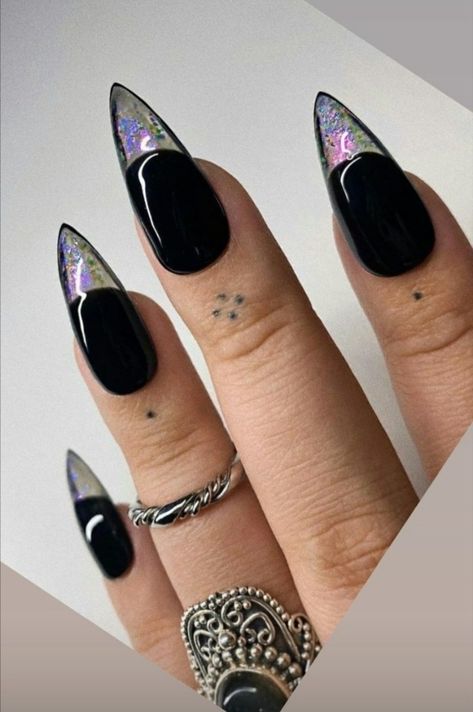 Nail Ballerina, Witch Nails, Witchy Nails, Art Designs Ideas, Gothic Nails, Edgy Nails, Goth Nails, Funky Nails, Dope Nails