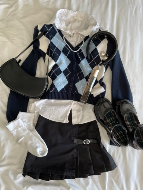 Estilo Blair Waldorf, Blair Waldorf, Argyle Sweater, Jane Shoes, Looks Style, Mode Inspiration, Mary Jane Shoes, Lookbook Outfits, Dream Clothes