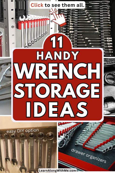 Small Tools Storage, Shop Tool Organization Diy Projects, Tool And Hardware Organization, Tool Board Ideas, How To Organize Tools In Garage, Hanging Tools In Garage, Socket Storage Ideas, Small Tool Organization, Small Garage Organization Ideas Diy