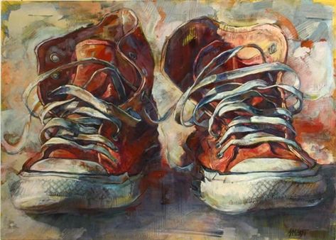 Gordon Smedt, Shoe Study, Red Chucks, Ap Studio Art, Sneaker Art, Still Life Drawing, Gcse Art, A Level Art, Ap Art