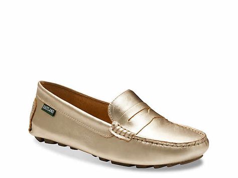 Women's Gold Flats | DSW Eastland Shoes, Gold Loafers, Driving Moccasins, Dress Flats, Driving Loafers, Gold Flats, Nubuck Leather, Casual Backpack, Metallic Leather