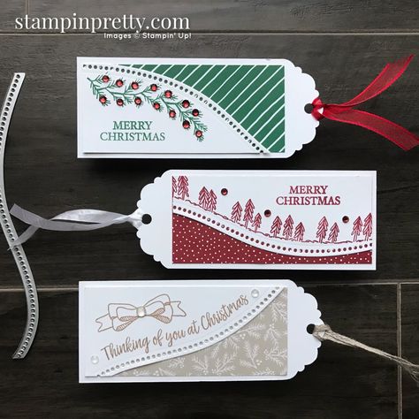 Christmas Gift Tags Stampin Up, Tags Stampin Up, Christmas Tags Handmade, Xmas Gift Tags, Christmas Gift Tags Diy, Christmas Gift Tags Handmade, Xmas Tags, Mary Fish, Stampin Pretty