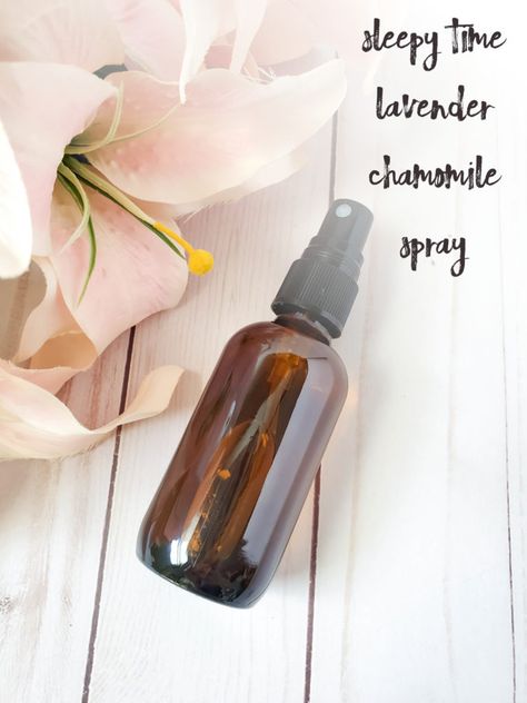 Lavender Chamomile Sleepy Time Linen Spray – Everblossom Lavender Room Spray, Linen Spray Recipe, Lavender Pillow Spray, Lavender Linen Spray, Room Spray Recipe, Essential Oil Usage, Lavender Benefits, Essential Oil Carrier Oils, Pillow Spray