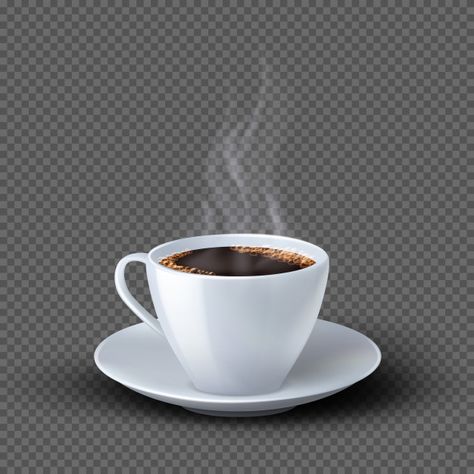 White realistic coffee cup with smoke is... | Premium Vector #Freepik #vector #coffee #smoke #graphic #cafe Breakfast Illustration, Cafe Expresso, Morning Coffee Cups, Cafe Breakfast, Drinking Black Coffee, Background Coffee, Coffee Stock, Coffee Icon, Coffee Label