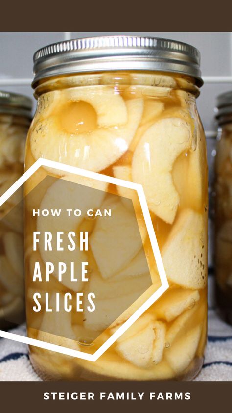 How to Can Fresh Apple Slices - Steiger Family Farms How To Save Fresh Apples, How To Can Apple Slices, How Do You Freeze Fresh Apples, How To Can Apples Canning Recipes, Can You Freeze Sliced Apples, Canning Apples Slices, Canning Sliced Apples, How To Can Cinnamon Apples, Canned Apple Slices Recipes