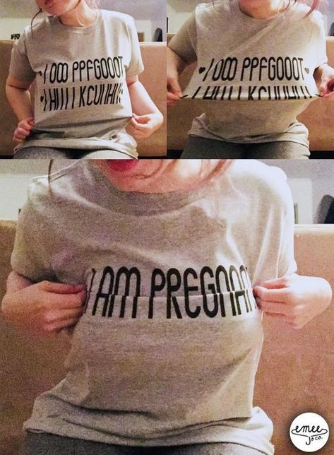 Creative Shirt to Announce Your Pregnancy Pregnant Announcement, I Am Pregnant, Surprise Pregnancy Announcement, Baby Kicking, Pumping Moms, Baby Sleep Problems, Pregnancy Announcement Shirt, Third Baby, Pregnant Mom