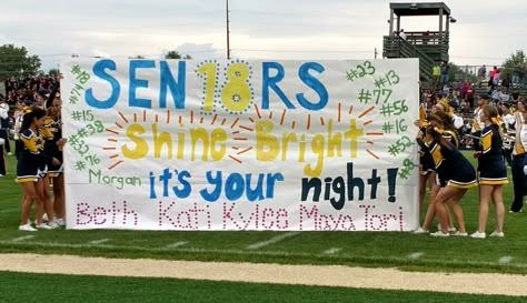 Senior Night 2017 football Run Through Signs, High School Football Posters, Cheerleading Signs, Football Locker Decorations, Volleyball Senior Night Gifts, Senior Night Football, Soccer Senior Night, School Spirit Posters, Volleyball Senior Night