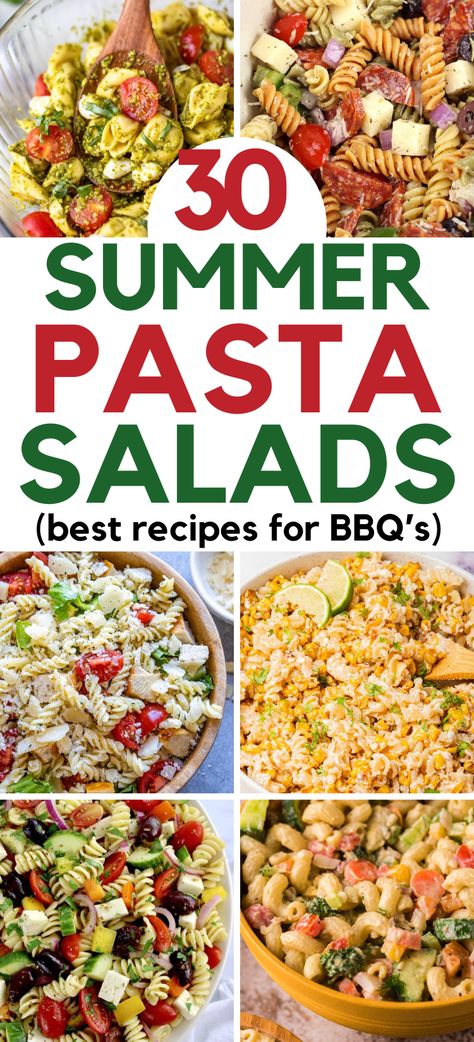 These are the best easy pasta salad recipes for summer! Cold pasta salad recipes, easy pasta salad recipes, Italian dressing, easy cold pasta salad recipes, best pasta salad recipes, easy summer dinner recipes, summer pasta salads, summer side dishes, bbq side dishes, cookout side dishes, bbq sides, simple cold pasta salad recipes. Pasta Salad Recipes To Go With Ribs, Pasta Salads For Dinner, Pasta Dishes Cold, Pasta Salad Recipes For Camping, Pasta Side Salad Recipes, Easy Pasta Side Dishes For Bbq, Pasta Salad Recipes Olive Oil, Pasta Salad For Cookout, Summer Spaghetti Recipe