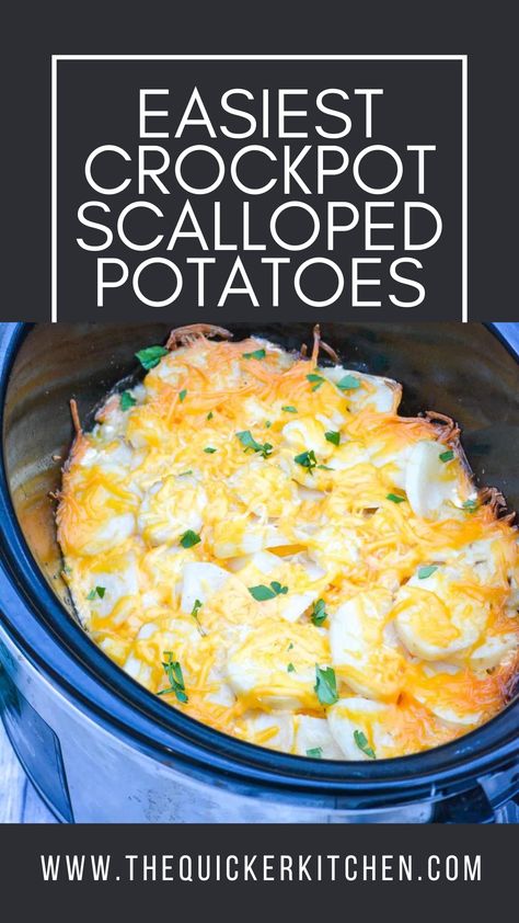 Crockpot Scalloped Potatoes, Potato Recipes Crockpot, Scalloped Potatoes Crockpot, Slow Cooker Scalloped Potatoes, Crockpot Side Dishes, Recipes Easter, Crock Pot Potatoes, Scalloped Potatoes Cheesy, Scalloped Potato Recipes