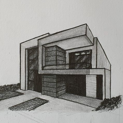 Modern house Sketch Ideas House, House Plan Drawing Architecture, Drawings Of Buildings Architecture, Architecture Ideas Sketch, Architectural Drawings Sketches, Sketch House Architecture, House Design Drawing Sketch, Architecture Drawing House, Drawing Ideas Architecture