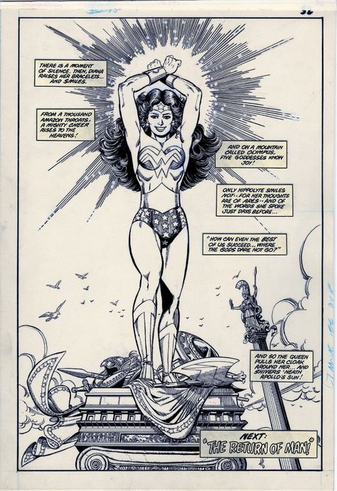 Wonder Woman 1 pg 32 splash by George Perez Comic Art George Perez Art, Mike Ploog, Enki Bilal, Geof Darrow, Joe Jusko, Richard Corben, Mark Brooks, Sean Murphy, Comic Art Fans