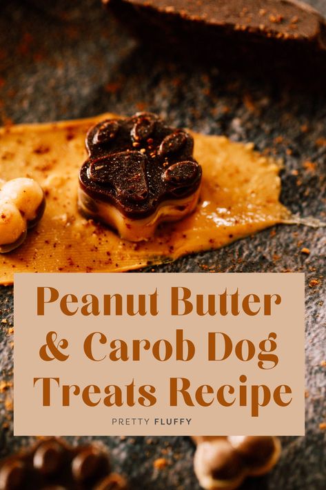 These simple no bake dog treats combine a tasty trifecta of carob, peanut butter & coconut oil your pup won't be able to resist! Get our free carob and peanut butter dog treats recipe at prettyfluffy.com. Carob Dog Treats, Bake Dog Treats, Vegetarian Dog Treats, 3 Ingredient Dog Treats, No Bake Dog Treats, Dog Treats Recipe, Chocolate Dog, Pet Treats Recipes, Dog Treat Recipe