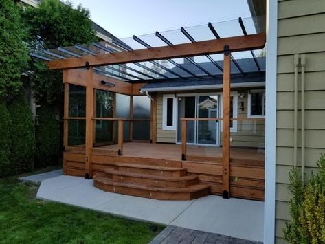 Glass Pergola, Pergola Patio Ideas, Patios Ideas, Alaska House, Deck Roof, Deck Addition, Deck Pergola, Deck Remodel, Coast House