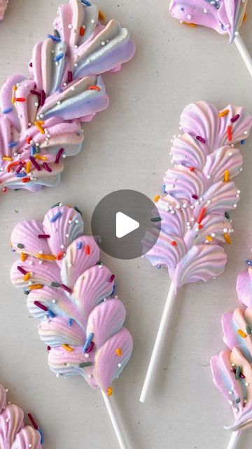 Valentines Meringues, Meringue Cookie, Meringue Cookie Recipe, Wilton Cake Decorating, Cookie Pops, Wilton Cakes, Lollipop Sticks, Meringue Cookies, Pretty Pastel