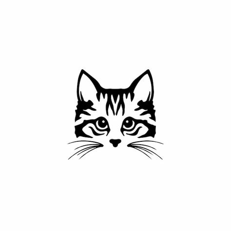 Striped Cat Tattoo, Tattoo Design Stencil, Cat Symbol, Tattoo Gato, Silhouette Chat, Symbol Wallpaper, Cat Logo Design, Chat Logo, Logo Animal