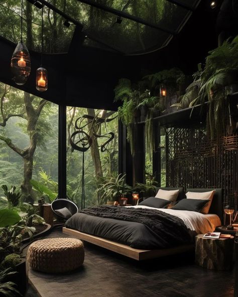 Zen Style Bedroom, Japanese Bedroom, Jungle House, Luxury Bedrooms, Zen Bedroom, Modern Luxury Bedroom, Fantasy House, Forest House, Small Room Bedroom