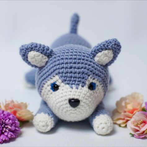 Siberian husky puppy amigurumi crochet pattern Crochet pattern by Lenn&#x27;s Craft Husky Crochet Pattern Free, Husky Crochet Pattern, Knitting Clothes, S Craft, Alaskan Malamute, Husky Puppy, Siberian Husky, Knit Outfit, Pattern Crochet