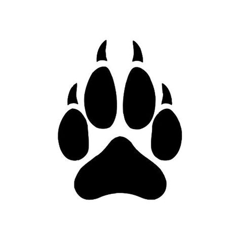 Wolf Print Tattoo, Pumas Animal, Wolf Paw Tattoos, Moon Stencil, Wolf Paw Print, Paw Print Decal, Paw Logo, Wolf Paw, Animal Templates