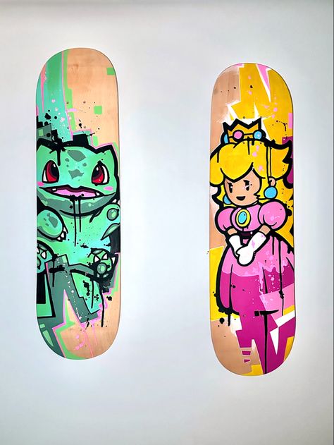 Custom Skate Board, Custom Skateboard Art, Skatedeck Art, Music Exhibition, Pop Art Disney, Skateboard Artwork, Painted Skateboard, Skateboard Photos, Skateboard Deck Art