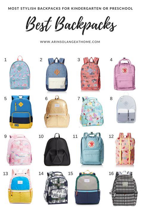 School is just around the corner, and I am prepping for back to school fun! I have been on the hunt for the best kindergarten backpacks and preschool backpacks for the kids!  Most of them meet my biggest criteria, but incase you were wondering what I took into account when I made this post, I wanted high quality, both cute for kids but not too flashy, and the right size to hold a folder.  I also personally prefer that they have outer water bottle holders when I am picking for my own kids! 1 // 2 Best Kids Backpacks, Cute Backpacks For School, Backpacks For Kids, Toddler Gear, High School Backpack, Preschool Backpack, Cheap Kids Clothes, Kindergarten Lesson Plans, Kindergarten Backpack