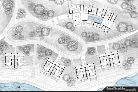 Resort Bungalow Design, Mountain Hotel Architecture Plan, Beach Resort Architecture Plan, Resort Master Plan Architecture, Villa Hotel Design, Beach Resort Design Concept, Villa Resort Design Plan, Beach Resort Concept, Bungalow Resort Design