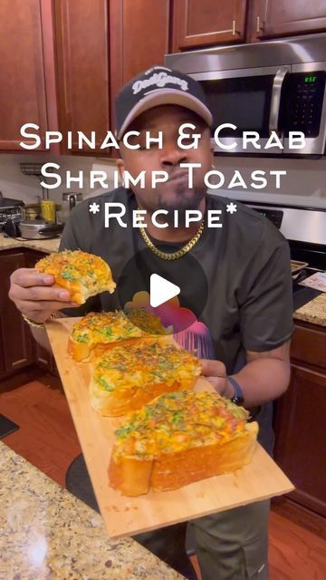 Michael J. O’Neal on Instagram: "Savoring every bite of this delicious Spinach & Crab Shrimp Toast! 🦀🍤🥬 A perfect medley of fresh spinach, succulent crab, and juicy shrimp, all on a crispy toast. Ideal for brunch or a sophisticated snack. Dive into this gourmet treat! 

#SeafoodDelight #GourmetToast #BrunchGoals #foryoupage #theonealsway #FoodieFavorites #foryou #explorepage #yum #seafoodheaven #seafoodlovers #dinnerideas #dinnerrecipes #easyathomerecipes #crabdip" Crab And Shrimp Toast, Shrimp And Crab Toast Recipe, Shrimp Breakfast Ideas, Shrimp And Crab Garlic Toast, Seafood Breakfast Recipes, Pescatarian Christmas, Shrimp Breakfast Recipes, Crab Toast Recipe, Shrimp Breakfast