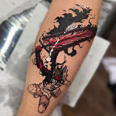 Husband Tattoo, Asta Black Clover, Sketch Style Tattoos, Mystical Tattoos, Clover Tattoos, Dragon Ball Tattoo, Creepy Tattoos, Tattoos For Black Skin, Lily Tattoo