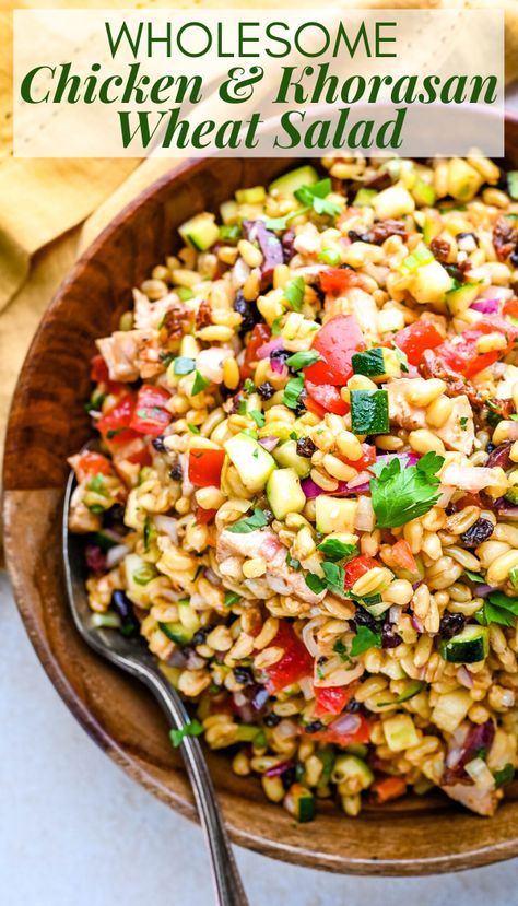 Kamut Recipes, Ancient Grains Salad, Wheat Salad, Ancient Grains Recipes, Easy Healthy Lunch, Dairy Free Salads, Beans Recipes, Grain Recipes, Yummy Salads